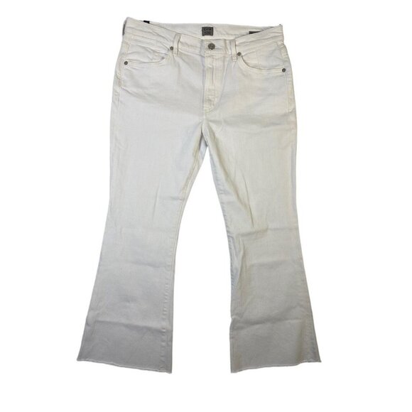 Citizens of Humanity Womens White Fleetwood Crop High Rise Flare Jeans SZ 31 - Picture 2 of 10